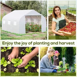 12' X 10' X 7' Large Walk-In Greenhouse, White, for Plant Gardening