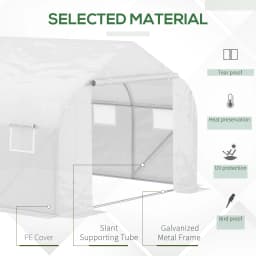 12' X 10' X 7' Large Walk-In Greenhouse, White, for Plant Gardening