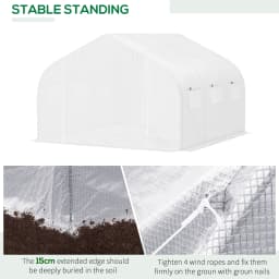 12' X 10' X 7' Large Walk-In Greenhouse, White, for Plant Gardening