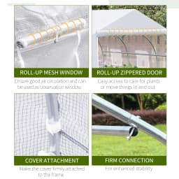12' X 10' X 7' Large Walk-In Greenhouse, White, for Plant Gardening