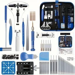 208pcs/Set Professional Watch Repair Tool Kit - Stainless Steel Watch Battery Replacement Set with Spring Bar & Band Link Pin Tools, Case Opener, Screwdrivers, Tweezers - Carrying Case Included
