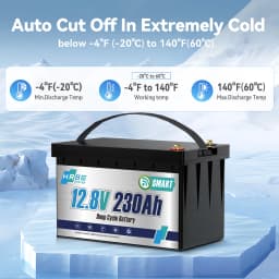 12V 230Ah LiFePO4 Battery 2944Wh, 200A Smart BMS, Bluetooth Monitor, 8000+ Deep Cycles, Ultra Reliable, Low-Temp Protection for RV Travel Trailer Solar Camper Marine Off-Grid