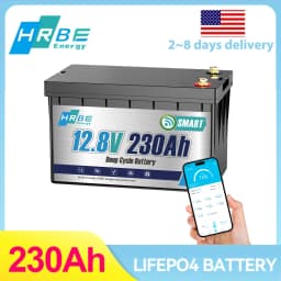 12V 230Ah LiFePO4 Battery 2944Wh, 200A Smart BMS, Bluetooth Monitor, 8000+ Deep Cycles, Ultra Reliable, Low-Temp Protection for RV Travel Trailer Solar Camper Marine Off-Grid