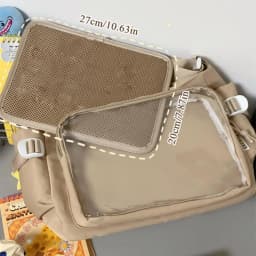 Japanese Ins Girl Soft Shoulder Bag Y2K JK Uniforms Transparent Ita Bag Student Commuting Tote Bag Large Capacity Shoulder Bag