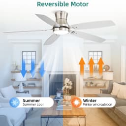 Sofucor 52 Inch Modern Flush Mount Ceiling Fan With DC Ceiling Fan Motor 6-Speed High Wind Speed With Remote Control for rooms