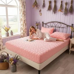 Tofu Fleece Fitted Sheet Queen Size Ultra Soft Plush Velvet Feel Cozy Warm Bedding Deep Pocket Elastic All Around