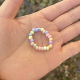 Elastic Beaded Ring Featuring Acrylic Pearls in Wave Drop Geometric Shapes Korean Style Unisex Jewelry Fresh Sweet Design Multip