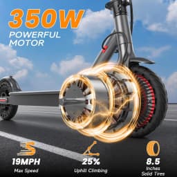 Electric Scooter Adults Teens,8.5in Solid Tires,350W Motor,19-23 Miles Range,19mph E Scooter with Smart APP Control for Commuting, Outdoor, Short Travel Gift