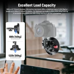 NEEWER 4.5" Suction Cup Camera Mount Ball Head Magic Arm, 1/4" 3/8" ARRI Quick Release Car Mount Phone Holder Action Camera Adapter for iPhone DJI Insta360