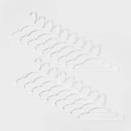 Brightroom 18PK Plastic Hangers White Non-Slip Wide Shoulder Closet Organizer Plastic Clothes Hangers for Men Women Kids