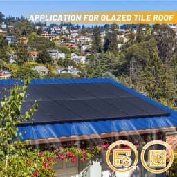 Solar Panel Mount Bracket Kit with 4.72IN/120mm Mini Rails, Middle Clamps, End Clamps and Rubber Pads for Shingle, Slate, Wood
