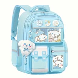 The Mesuca Kawaii Girls Backpack Cute Purple School Bag for Teens Aesthetic Bookbag with Plush Charm, Multi Pocket Lightweight Student Backpack for School Travel Daily Use