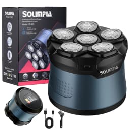 Solimpia Men's Bald Head Hair Trimmer Electric Shaver with Magnetic Six Blade Heads Home Use Beard Razor