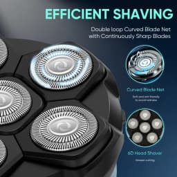 Solimpia Men's Bald Head Hair Trimmer Electric Shaver with Magnetic Six Blade Heads Home Use Beard Razor