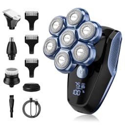 7D Head Shavers for Bald Men,5-in-1 Shaving Grooming Kit for Balder,Wet or Dry Electric Razor,LED Display/Type-C Charge Precision Blades Hair Clippers