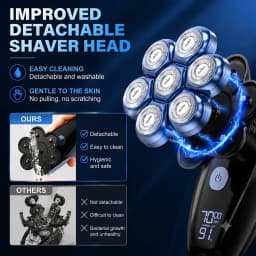 7D Head Shavers for Bald Men,5-in-1 Shaving Grooming Kit for Balder,Wet or Dry Electric Razor,LED Display/Type-C Charge Precision Blades Hair Clippers