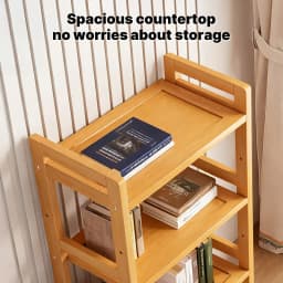 Bamboo Storage Shelf 4 Tier Organizer Rack for Kitchen Bathroom Living Room Space Saving Multifunctional
