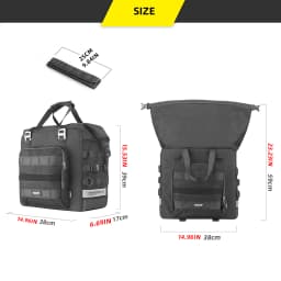 Rhinowalk Motorcycle Side Saddle Bag Waterproof Expandable Quick Release 25L-32L Pannier Bag 3D Shape Motorbike Storage Bag 1PC
