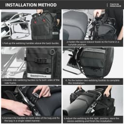 Rhinowalk Motorcycle Side Saddle Bag Waterproof Expandable Quick Release 25L-32L Pannier Bag 3D Shape Motorbike Storage Bag 1PC