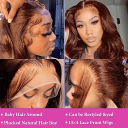 250% Density Chocolate Brown Bob Wigs Body Wave Human Hair 13x4 Lace Frontal Wigs Pre Plucked 100% Virgin Human Hair Color#4 Dark Brown Loose Wavy Lace Frontal Bob Wigs For Women