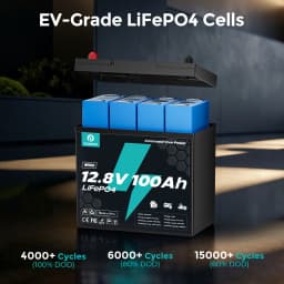 ECOBOSS Mini 12V/100Ah/1280Wh LiFePO4 Lithium‑Iron‑Phosphate Battery,Deep‑Cycle Rechargeable Storage Battery,Built‑in 120A BMS,Low‑Temp Cutoff Protection,15000+ Deep Cycles for RV,Boat,Marine,Trolling Motor,Off‑Grid Solar System