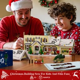 Christmas Snow Village House Building Blocks Architecture Model Home Decoration Room Ornament Winter Festive Holiday Gift for Adults