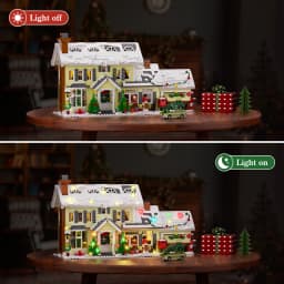 Christmas Snow Village House Building Blocks Architecture Model Home Decoration Room Ornament Winter Festive Holiday Gift for Adults