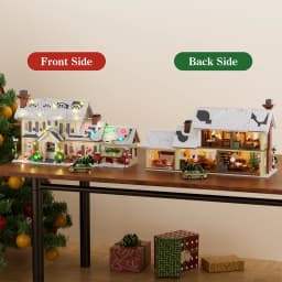 Christmas Snow Village House Building Blocks Architecture Model Home Decoration Room Ornament Winter Festive Holiday Gift for Adults