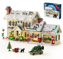 Christmas Snow Village House Building Blocks Architecture Model Home Decoration Room Ornament Winter Festive Holiday Gift for Adults