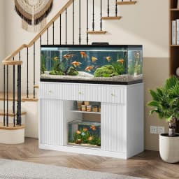 Garvee Aquarium Stand for 55–75/90 Gallon Tank,eavy Duty Fish Tank ,Aquarium Stand with Power Holds 2 Fish or Reptile Tanks For home decor
