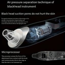 Cloud Prime Electric Facial Pore Cleaner Pimple Adsorbent Rechargeable Blackhead Reduce Tool 3 Suction Power, 5 Probes For Christmas And New Year Gifts
