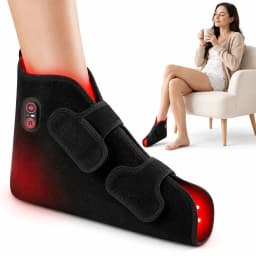 Red Light Therapy Foot Wrap with 660nm Red Light 850nm Near Infrared Light Ankle Brace Heating Therapy Device for Foot Care Muscle Recovery Sports Relaxation Portable Foot Massager Support for Plantar Comfort Joint Wellness Home Use for Men Women