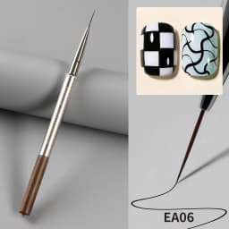 YOKEFELLOW EliteAlly Nail Art Brushes, 2-in-1 French Tip Brush and Clean up Brush for Gel Nail Polish, Base Gel Short Round Brush Professional Nail Tool (EA01 ROUND-S)