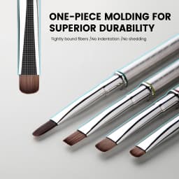 YOKEFELLOW EliteAlly Nail Art Brushes, 2-in-1 French Tip Brush and Clean up Brush for Gel Nail Polish, Base Gel Short Round Brush Professional Nail Tool (EA01 ROUND-S)