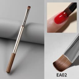 YOKEFELLOW EliteAlly Nail Art Brushes, 2-in-1 French Tip Brush and Clean up Brush for Gel Nail Polish, Base Gel Short Round Brush Professional Nail Tool (EA01 ROUND-S)