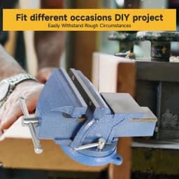 6 Inch Heavy Duty Bench Vise with 360° Swivel Base and Integrated Anvil for Metalworking