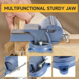 6 Inch Heavy Duty Bench Vise with 360° Swivel Base and Integrated Anvil for Metalworking