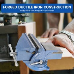 6 Inch Heavy Duty Bench Vise with 360° Swivel Base and Integrated Anvil for Metalworking