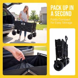 Heavy-duty, Foldable Camping and Gardening Cart with All-Terrain Wheels and Large Capacity—Perfect for Camping, Picnics, and Gardening. Featuring a Reinforced Frame for Durability and Portability, It’s a Must-Have for Families Enjoying Various Outdoor