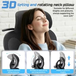 Ergonomic Office Chair with 3D Headrest & 4D Flippable Armrests, Adjustable Lumbar Support, 135° Recline, Breathable Mesh Seat, Height Adjustable Swivel Computer Desk Chair(Black)