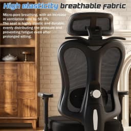 Ergonomic Office Chair with 3D Headrest & 4D Flippable Armrests, Adjustable Lumbar Support, 135° Recline, Breathable Mesh Seat, Height Adjustable Swivel Computer Desk Chair(Black)