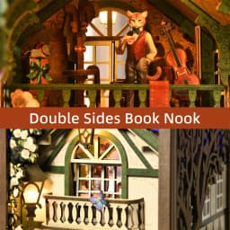 Book Nook Kit Kitty Cat 3D Puzzle Wooden DIY Home Decoration For Bookshelf Miniature Insert Magic Book House Stand Bookshelf