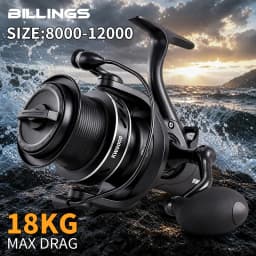 BILLINGS Spinning Reel 18KG Max Drag 5.1:1 Gear Ratio CNC Rocker with Metal Spool Professional Fishing Reels Ideal for Freshwater & Saltwater Bass Trout Fishing