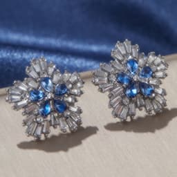Gorgeous Blue Cubic Zirconia Stud Earrings Engagement Wedding Party Accessories for Women Blue Earrings Fashion Jewelry