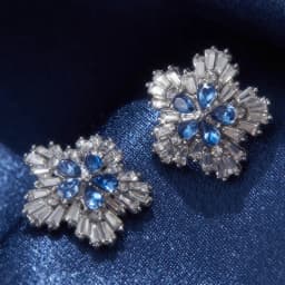 Gorgeous Blue Cubic Zirconia Stud Earrings Engagement Wedding Party Accessories for Women Blue Earrings Fashion Jewelry