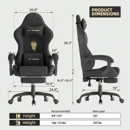 High Back Gaming Chair, Ergonomic Gamer Chair For Adult