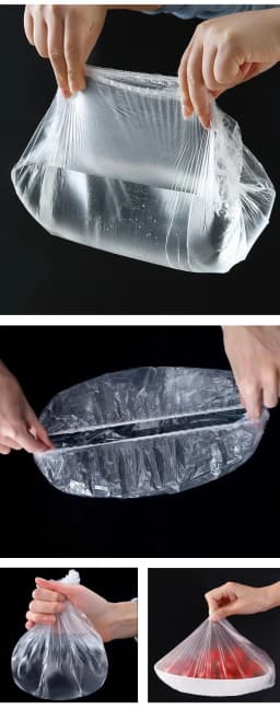 Multi-functional Disposable Food Covers 50/100/200pcs Elastic Plastic Wrap Lids for Bowls Plates Shower Cap & Foot Cover Durable Elastic Food Lids