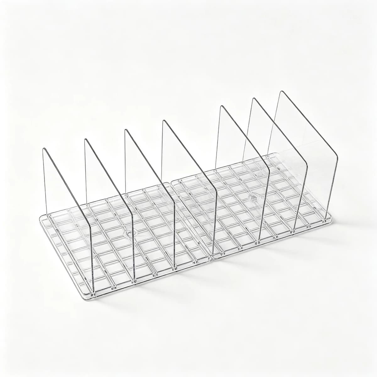 Clear Acrylic Purse Organizer for Closet, 2 Base 7 Pcs Handbag Divider, Adjustable Anti‑Tip Bag Storage Separator, Transparent Wardrobe Shelf Partition for Handbags Wallets