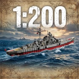 1:200 KMS Bismarck Battleship Building Blocks Building Blocks Sets Technicial Large Warship Navy Ship Assembly Brick Model Kit Toy Adults DIY Gift 6956PCS