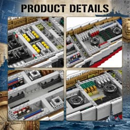 1:200 KMS Bismarck Battleship Building Blocks Building Blocks Sets Technicial Large Warship Navy Ship Assembly Brick Model Kit Toy Adults DIY Gift 6956PCS